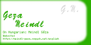 geza meindl business card